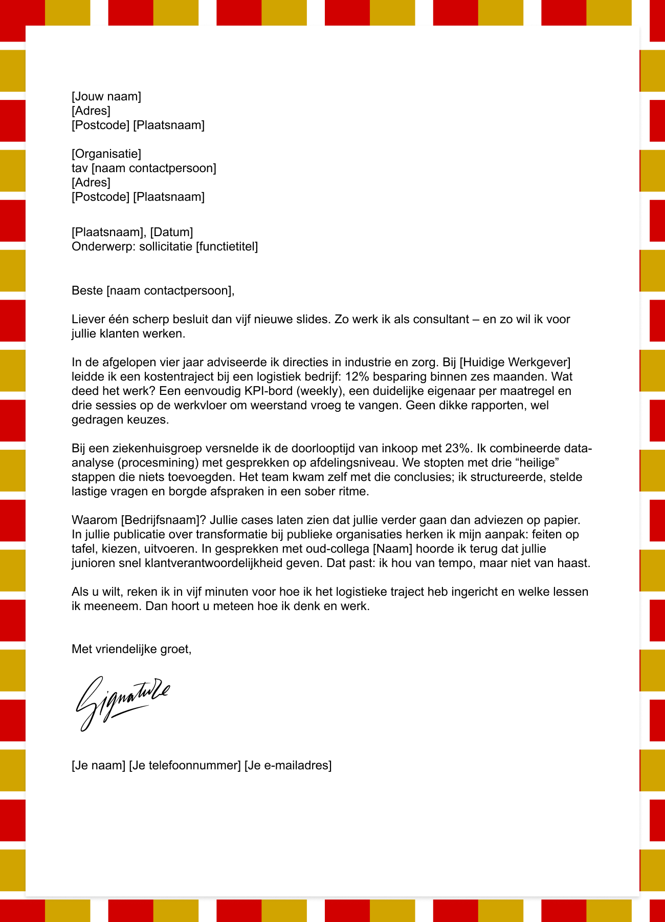 motivatiebrief consultant