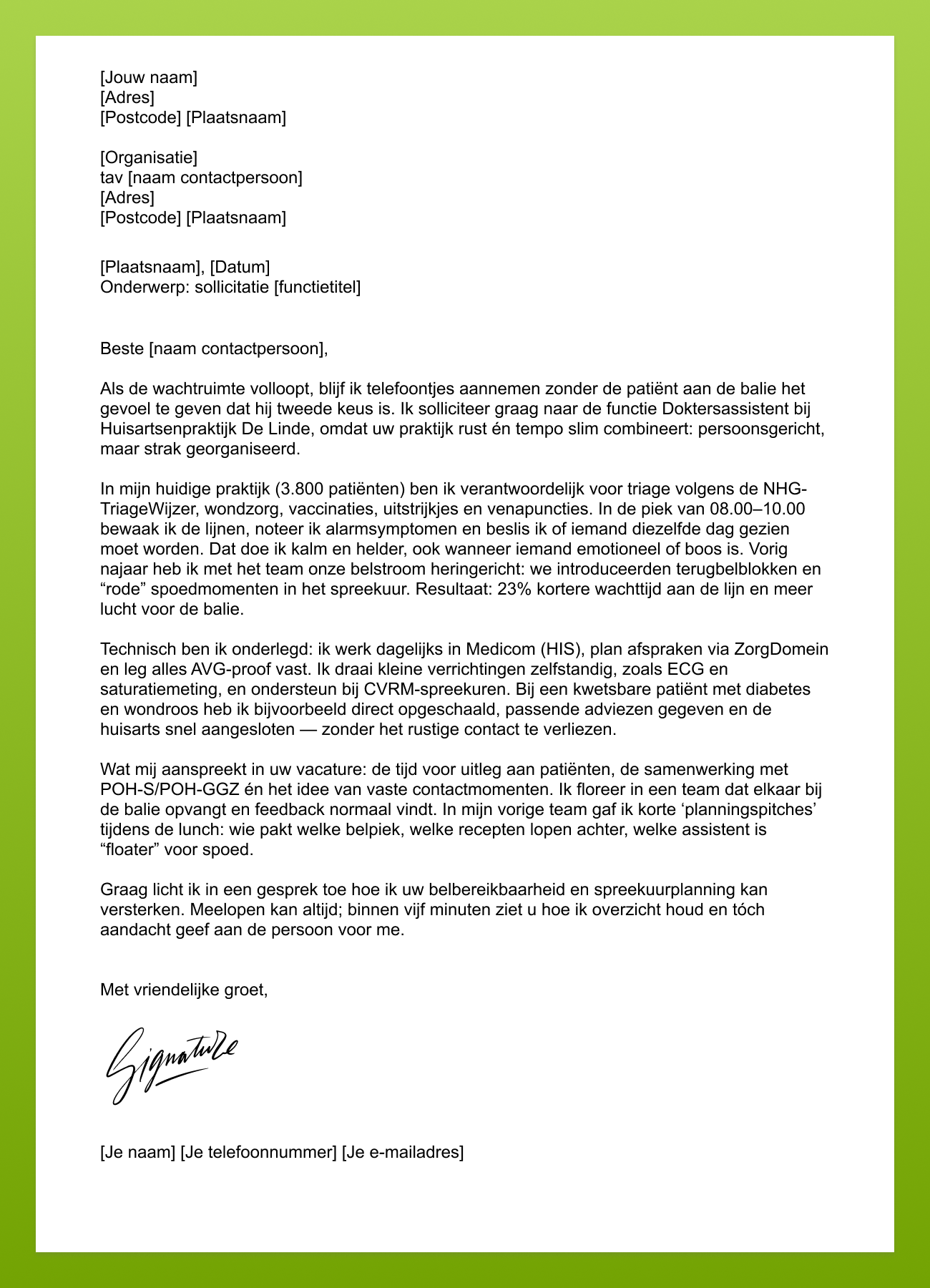 motivatiebrief doktersassistent